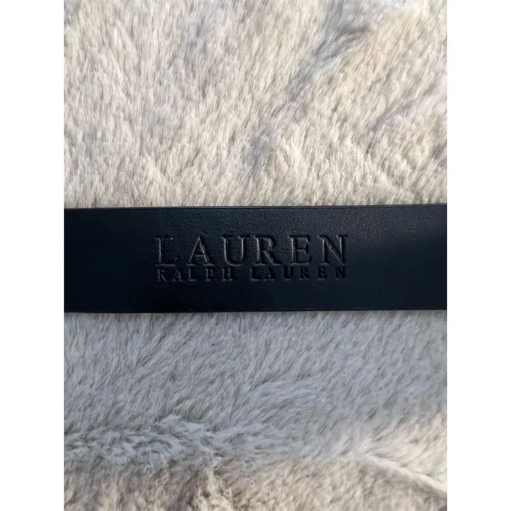 Lauren Ralph Lauren Women's Black Stretch Belt with Silver Clasp
